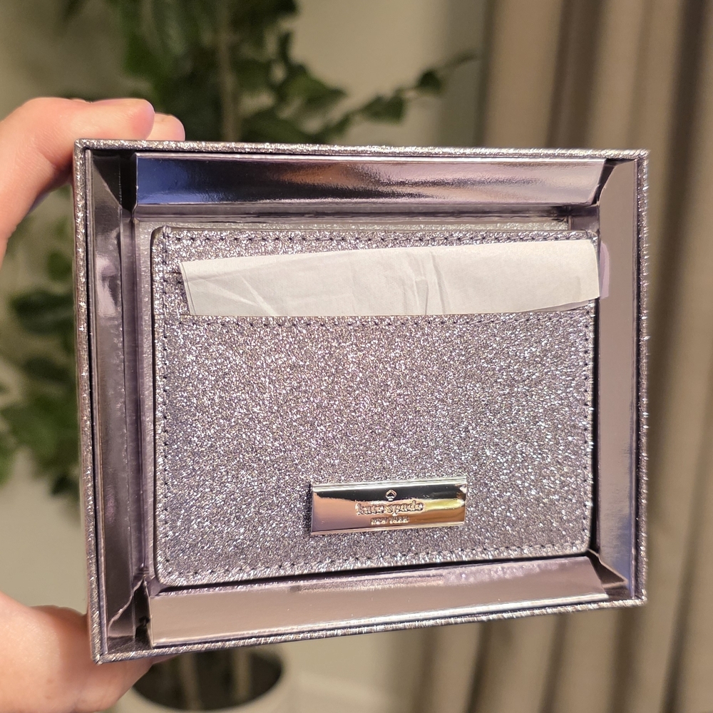 Kate Spade Card Holder Kenzie Glitter Candied Flower